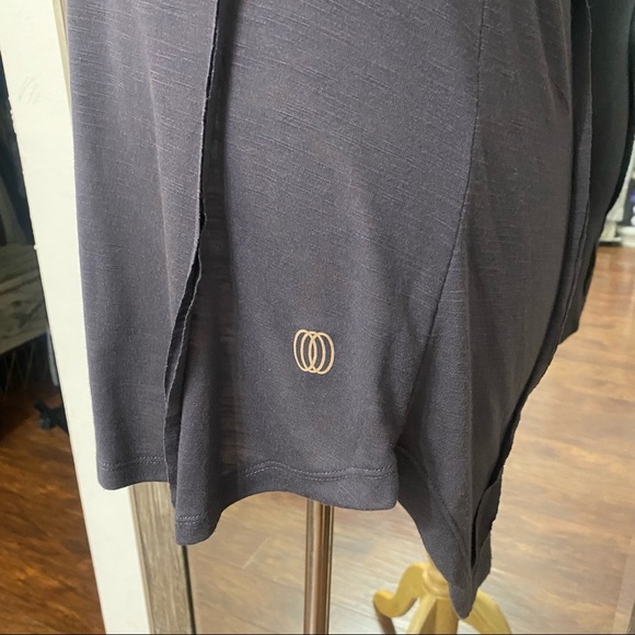 Marika | Lace Ruffle Detail Short Sleeve Activewear Tee Purple Gray Heather - Picture 6 of 14